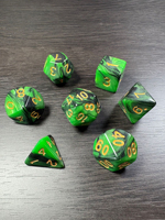 Ensemble de 7 dés polyédriques en acrylique à motif marbré transparent, pour jeux de société, collection et loisirs intérieurs