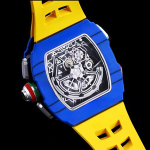 Montre sport pour homme de luxe haut de gamme avec cristal saphir, fibre de carbone TPT et caoutchouc, réservoir de marche à l'heure - Product Image 4