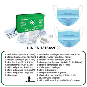 Trousse de premiers secours d'urgence Oripower, norme grecque DIN13164, avec fournitures médicales, conformité aux normes, livraison rapide - Product Image 3