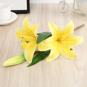Flores Artificiales de Lirio de Tacto Real, 2 Cabezas, PVC Suave, Flor de Seda Sintética, para Ramo de Boda Boho, Centro de Mesa, Decoración del Hogar, <span class=keywords><strong>Rosa</strong></span> - Product Image 1