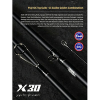 Canne à pêche Fuji SIC Top+LS Guide en fibre de carbone durable, avec poignée en bois, pour ligne non abîmée