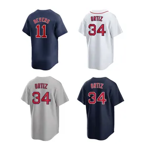 2024 da uomo a buon mercato maglia da Baseball americana #11 Rafael debers #34 David Ortiz uniforme da Baseball cucita