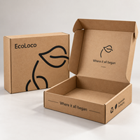 Boîte d'expédition en carton ondulé personnalisée avec logo en feuille d'or, emballage d'expédition biodégradable