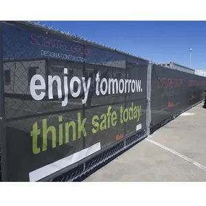 Digital Printed Advertising Flex Mesh Fence Banner /Custom Perforated Banner/ Waterproof Mesh Fence Banne