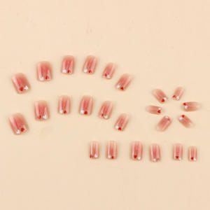 Uñas Postizas Suaves y Adorables con Diseño de Corazones, Pegatinas de Uñas con Efecto Rubor, Puntas de Manicura, Uñas Cortas para Transmisión en Vivo - Product Image 3