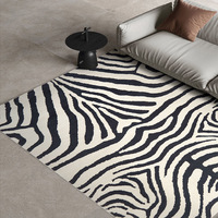 Tapis décoratif en fausse fourrure, accessoire vintage à imprimés d'animaux, effet d'illusion de vortex, antidérapant