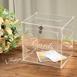 Wholesale Custom for Morden <b>Clear</b> Acrylic Wedding <b>Gift</b> Money Card <b>Box</b> with Lock for Wedding Accessories - Product Image 1