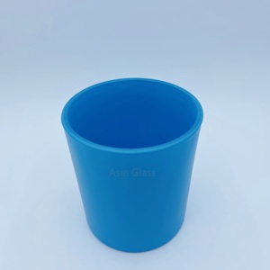 Pot à bougie en verre givré de forme ronde de 250 ml avec options multicolores pour la fabrication de bougies - Product Image 4