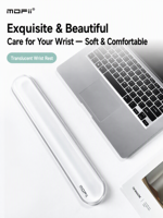 Repose-poignets ergonomique en silicone transparent MOFii Jelly Cool Touch, doux et confortable, pour clavier mécanique long, idéal pour les femmes au bureau