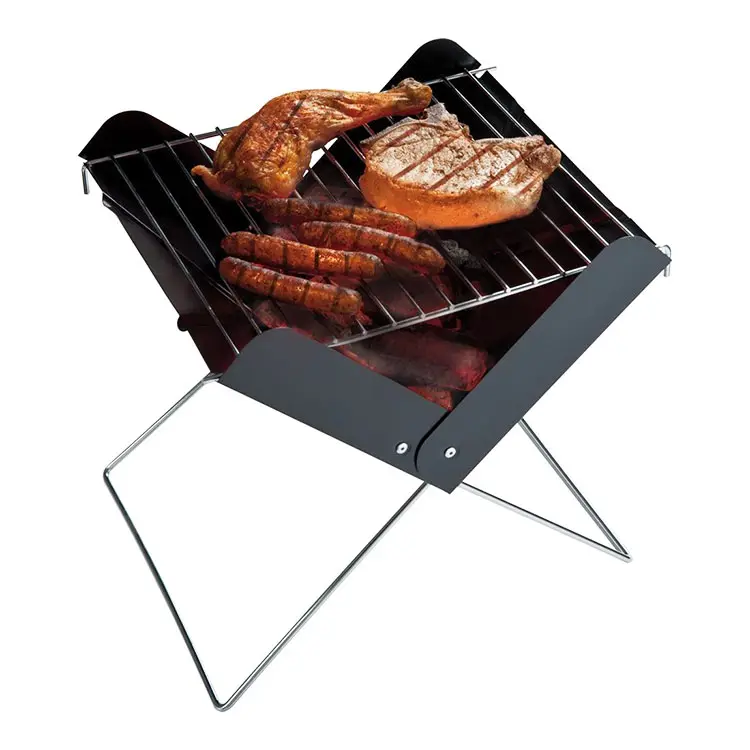 Bonne vente simple mini grill de barbecue pliant portable au charbon de bois de camping personnel en plein air pour terrain de camping