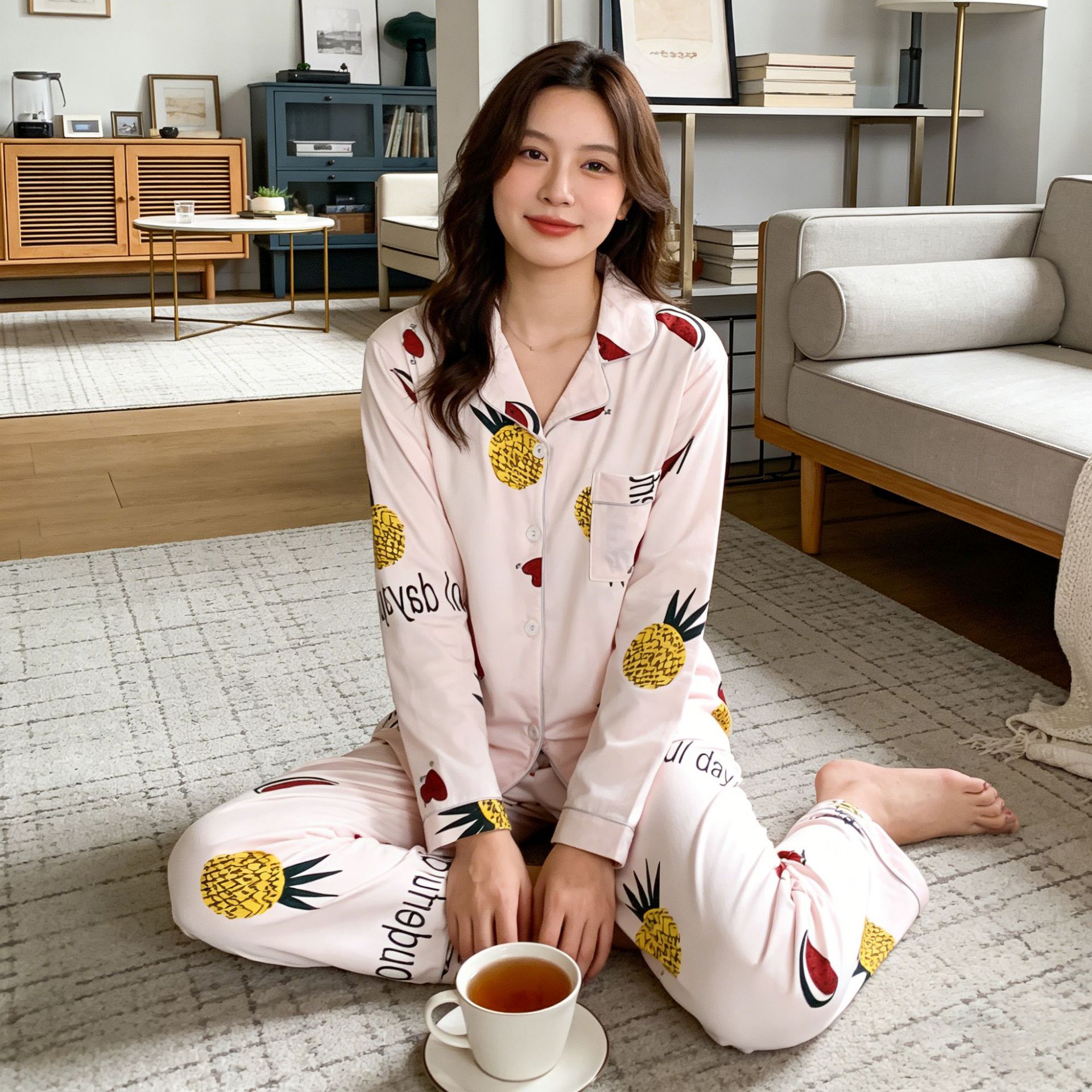 Cardigan long ananas S