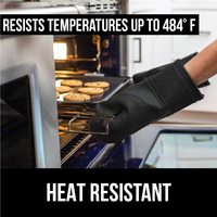 Ensemble de maniques et de protège-plats en silicone résistant à la chaleur, gants flexibles pour la cuisine, la cuisson et le barbecue