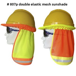Casque de sécurité léger multicolore de type circulaire sans fentes avec pare-soleil et protection de nuque haute visibilité réfléchissante - Product Image 4