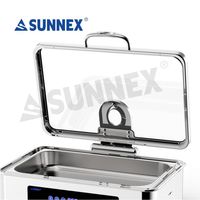 Chauffe-Plat Électrique Professionnel pour Buffet, Réchaud de Buffet en Acier Inoxydable 8,5 L avec Température Automatique pour la Restauration