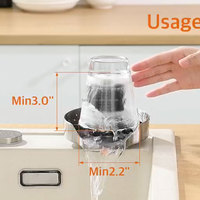 Lave-tasses rotatif de type presse, brosse de nettoyage et rinçage pour verres, en acier inoxydable, fonctionnel, de luxe, extensible