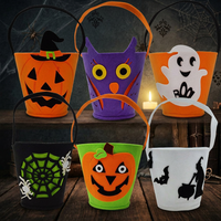 Hochwertige Maßgefertigte Mehrfach-Muster Leichtgewichtige Wiederverwendbare Filztasche Kinder Trick-or-Treat Geschenkhalter Halloween Filz-Süßigkeiteneimer