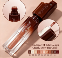 Brillant à lèvres chocolat en gros, hydratant, scintillant, non collant, effet miroir, maquillage des lèvres, gloss beauté, marque privée