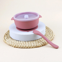 Bol en silicone incassable pour bébé avec couvercle et succion pour l'alimentation des tout-petits Bol en silicone pour four à micro-ondes avec ventouse
