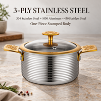 WOXIANG Marmite à fondue 16 cm, compatible lave-vaisselle, en acier inoxydable triple couche, distribution uniforme de la chaleur, ustensile de cuisson polyvalent pour soupes