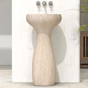 Cuvette cylindrique minimaliste moderne sur pied pour petites salles de bains et vestiaires - Product Image 1