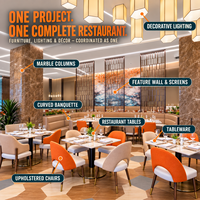 Ensemble table et chaises JEILI pour restaurants commerciaux, banquette incurvée, chaises rembourrées, projets hôteliers de luxe.