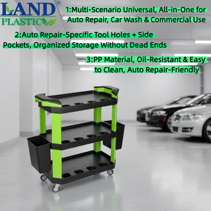 <span class=keywords><strong>Chariot</strong></span> à outils robuste et écologique à 3 niveaux en plastique PP, capacité <span class=keywords><strong>de</strong></span> 200 kg, <span class=keywords><strong>chariot</strong></span> <span class=keywords><strong>de</strong></span> garage pour réparation automobile et <span class=keywords><strong>lavage</strong></span> <span class=keywords><strong>de</strong></span> voitures - Product Image 1
