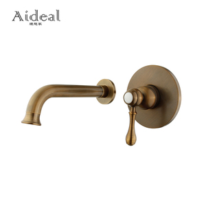 Kép Xử Lý Treo Tường Brass Basin Mixer Vòi Hai Lỗ Antique Màu Lạnh Và Nóng Cổ Điển Vòi Nước - Product Image 1