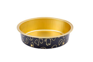 Conteneur en aluminium jetable noir et or en gros, barquette alimentaire en plastique PET personnalisée, capacité de 800 ml, recyclable, qualité alimentaire pour - Product Image 2