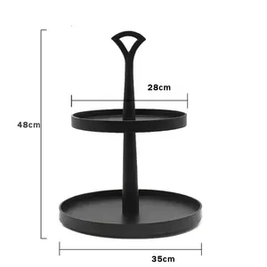 Großhandel modernes Bauernhaus hölzerner Cupcake-Ständer 2 Stufen, 2 Stufen Cupcake-Halter-Vorlage hölzernes gestaffeltes Tray rustikales Cupcake-Ständer