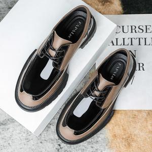 Chaussures de mariage en cuir de luxe pour hommes, style britannique, à bout carré, respirantes, antidérapantes, légères et résistantes à l'usure, pour affaires - Product Image 2