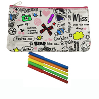 Sac de Doodle bricolage étanche, de haute qualité, personnalisé, avec 5 marqueurs, jouets éducatifs, faites votre propre sac pour la coloration, unités