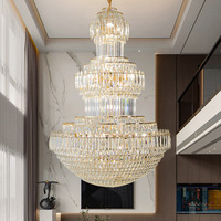 Lustres en cristal LED personnalisés, style européen moderne, luxe, or, pour hall d'hôtel, mariage, décoration de plafond, escalier, maison