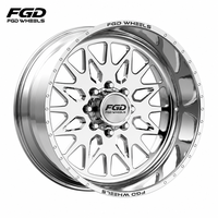 Jantes forgées noires sur mesure 24x14 26x16 avec enjoliveurs flottants 8x170 8x180 8x6.5 – Roues forgées pour camion Ford F250 F350