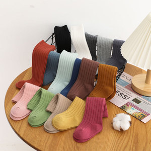 Kaus Kaki Warna Polos untuk Anak Laki-laki Perempuan, Kaus Kaki Seragam Sekolah Setinggi Lutut Lembut Motif Garis Adem Bahan Katun untuk Bayi Laki-laki dan Perempuan - Product Image 6