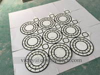 Mosaïque de carreaux ronds en forme de bulles en marbre blanc de Carrare et en verre, finition polie