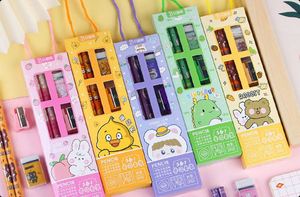 ชุดเครื่องเขียนการ์ตูน 5 in 1 สำหรับเด็กนักเรียน ดินสอไม้ HB พร้อมกบเหลาดินสอ ยางลบ ชุดอุปกรณ์การเรียนแบบพกพา ของขวัญ - Product Image 2