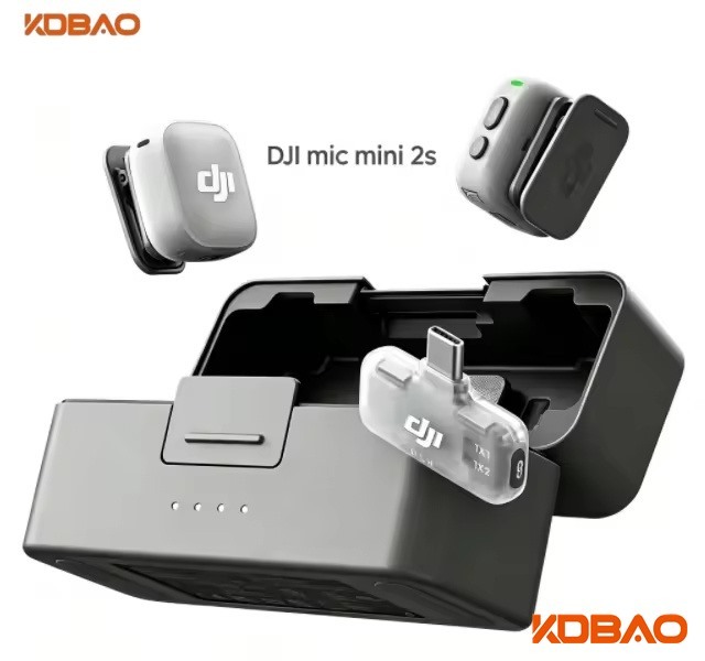 Kdbao Original DJL Mic Mini2S Ultra Light Wireless Lapel Mic AI Noise Reduction for Camera Smartphone Interview Vlog Live Stream