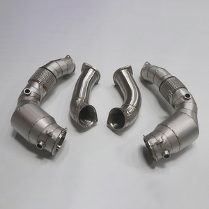 Collecteur d'échappement sport haute performance de 3 pouces en acier inoxydable avec bouclier thermique pour BMW X5M X6M F95 F96 S68 4.4T - Product Image 4