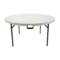Mesa Redonda Plegable de Alta Resistencia de 4 pies para Banquetes - Muebles de Hotel con Diseño Moderno y Ecológico para Hoteles, Restaurantes, Bodas y Uso en Exteriores