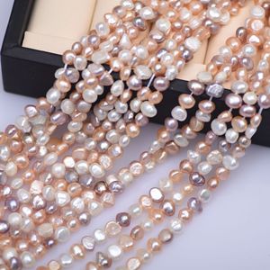 Perles d'eau douce naturelles de Zhuji, baroques, deux faces, couleur légère mélangée, perles semi-finies, collier pour femmes, vente en gros de perles - Product Image 1