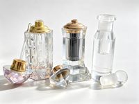 Ensemble de flacons d'attar en cristal K9 transparent de luxe, 3 styles de flacons d'huile de parfum Oud octogonaux avec logo personnalisé