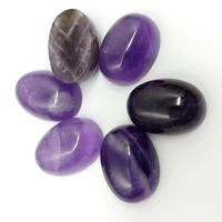 Pierre roulée d'améthyste naturelle, cabochon ovale, pierre de paume, cristal de guérison pour la fabrication de bijoux, décoration d'aquarium, méditation Reiki