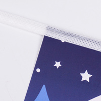 Nouveauté Guirlande de Noël Imprimée Multicolore Drapeaux en Corde Bleu Blanc Fanion pour Décorations de Vacances et Vitrines de Magasins