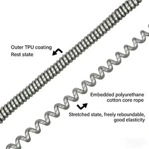 Cordon de protection élastique anti-perte pour canne à pêche, auto-rétractable, 1,5 m, en TPU, pour la pêche, le canoë et le paddle - Product Image 2
