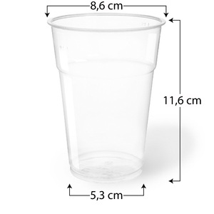 Bicchieri monouso in plastica rigida tipo Kristal da 250 ml trasparenti per feste ed eventi - Product Image 2
