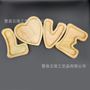 Bamboo fruit plates, letter-themed creative bamboo platters, bamboo <b>trays</b>, bamboo <b>dinner</b> plates, solid bamboo plates, nuts and - Product Image 2