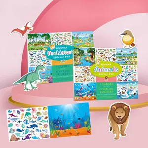 2023 도매 예술과 공예 활동 책 어린이 동물 공룡 요정 재사용 가능한 스티커 바쁜 책 패드