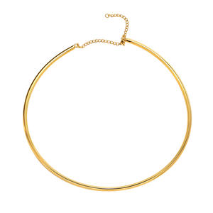 Bijouterie en gros Collier ras du cou en forme de <span class=keywords><strong>cercle</strong></span> fin Collier chic <span class=keywords><strong>extensible</strong></span> en acier inoxydable plaqué or pour femmes Fête - Product Image 5
