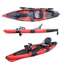 Kayak en plastique rotatif pour une personne Petit bateau de pêche rotomoulé à siège unique Canoë à rames avec pagaie rotomoulage Assis sur le dessus