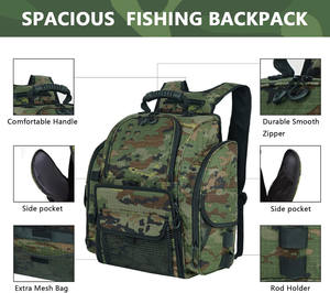 Sac à dos de pêche léger, durable, polyvalent, imperméable, grand sac à dos de pêche, sac à pêche, échantillon gratuit - Product Image 3